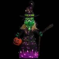 Northlight 39" Led Lighted Witch With Broom Halloween Yard Art