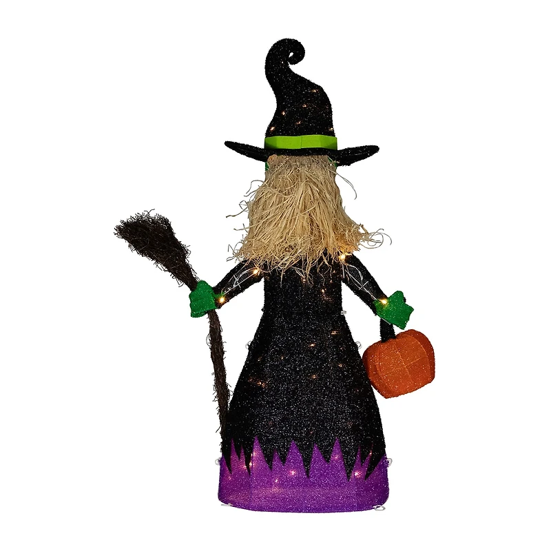 Northlight 39" Led Lighted Witch With Broom Halloween Yard Art