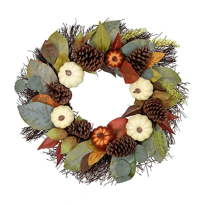 Northlight 24" Pumpkin Pinecone And Gourd Wreath