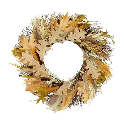 Northlight 24" Cattail And Wheat Twig Wreath