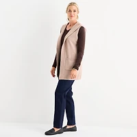 Liz Claiborne Knit Hooded Womens Sleeveless Vest