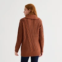 St. John's Bay Tall Womens Mock Neck Long Sleeve Pullover Sweater