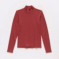 a.n.a Womens Mock Neck Long Sleeve T-Shirt