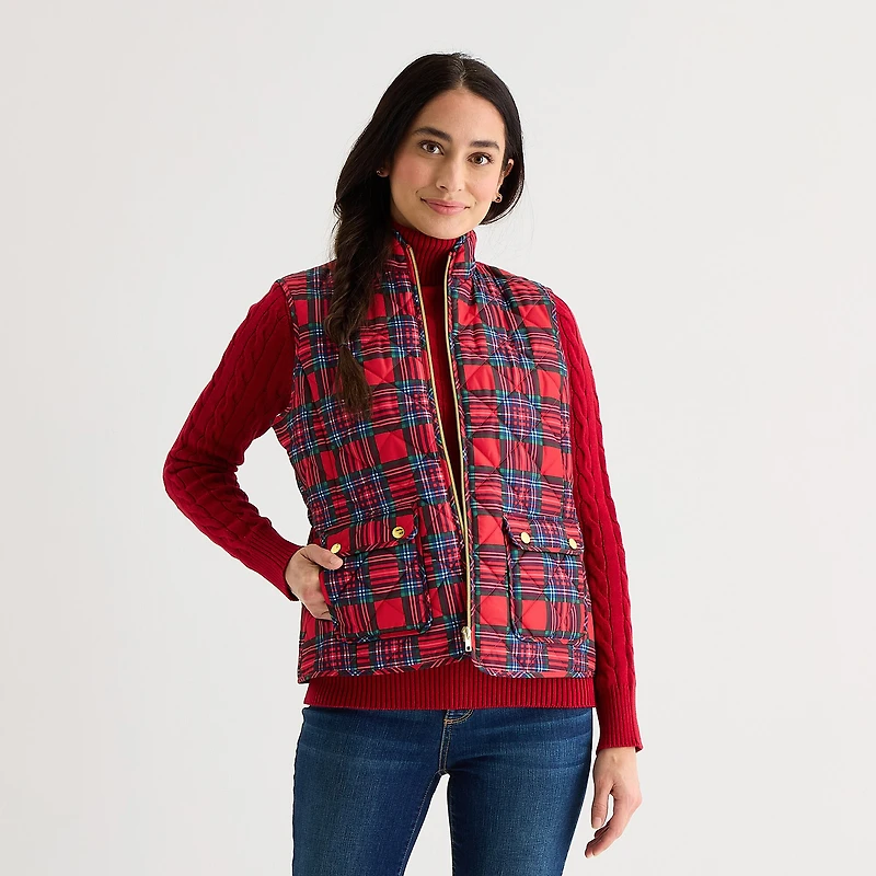 St. John's Bay Womens Midweight Quilted Vest