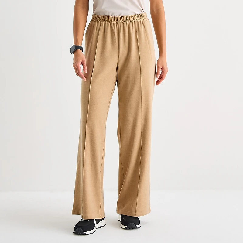 Stylus Womens Wide Leg Mid Rise Trouser