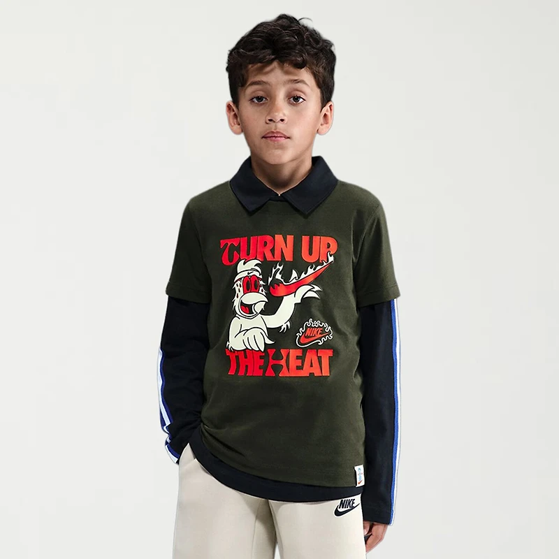 Nike Club Big Kid Unisex Crew Neck Short Sleeve Regular Fit Graphic T-Shirt