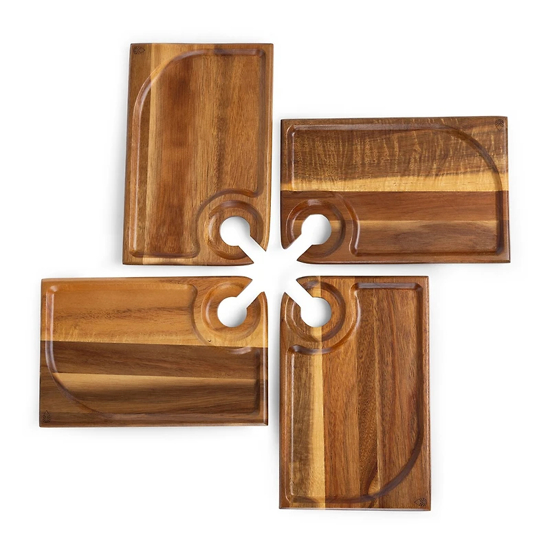 Picnic Time 4-pc. Wood Appetizer Plate