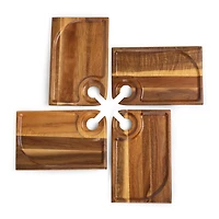 Picnic Time 4-pc. Wood Appetizer Plate
