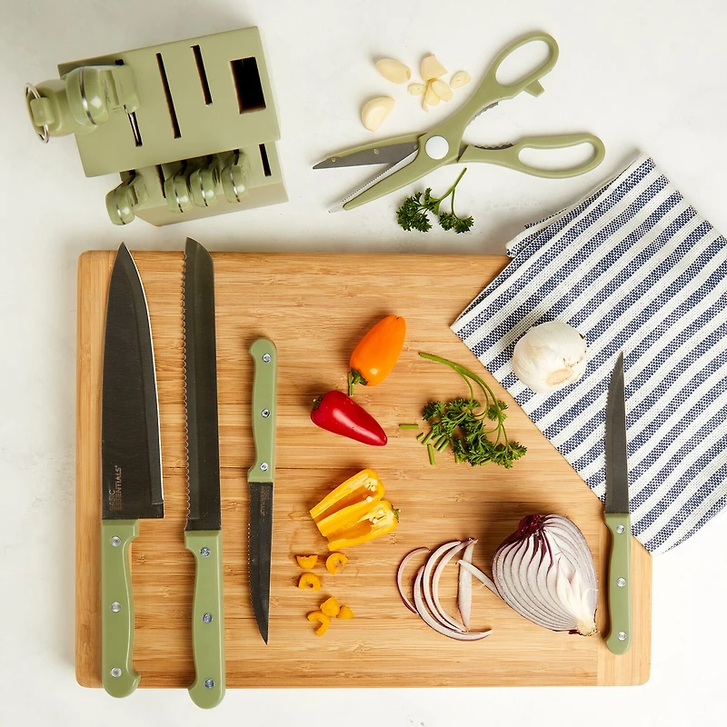Basic Essentials Stainless Steel 12-pc. Knife Block Set