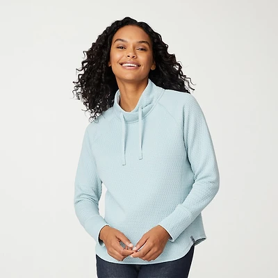 Free Country Womens Mock Neck Long Sleeve Pullover Sweater