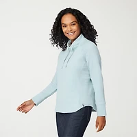 Free Country Womens Mock Neck Long Sleeve Pullover Sweater