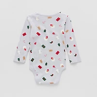Okie Dokie Baby Boys Round Neck Long Sleeve Rib Bodysuit