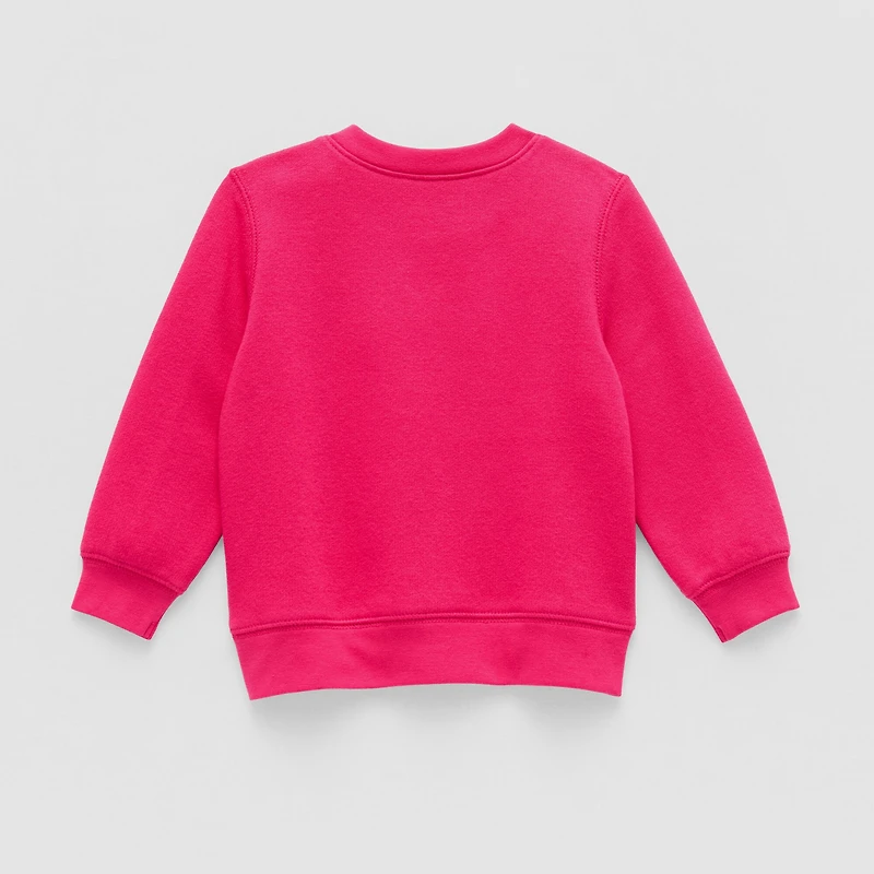 Okie Dokie Baby Girls Round Neck Fleece Long Sleeve Sweatshirt