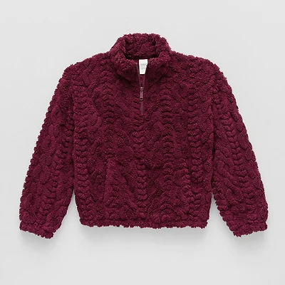 Thereabouts Fleece Little & Big Kid Girls Long Sleeve Casual Quarter-Zip Pullover