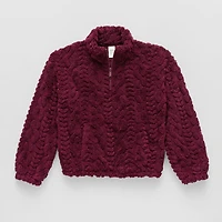 Thereabouts Fleece Little & Big Kid Girls Mock Neck Long Sleeve Casual Quarter-Zip Pullover