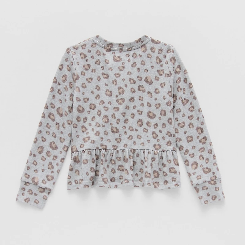 Thereabouts Little Girls Round Neck Long Sleeve Sweatshirt