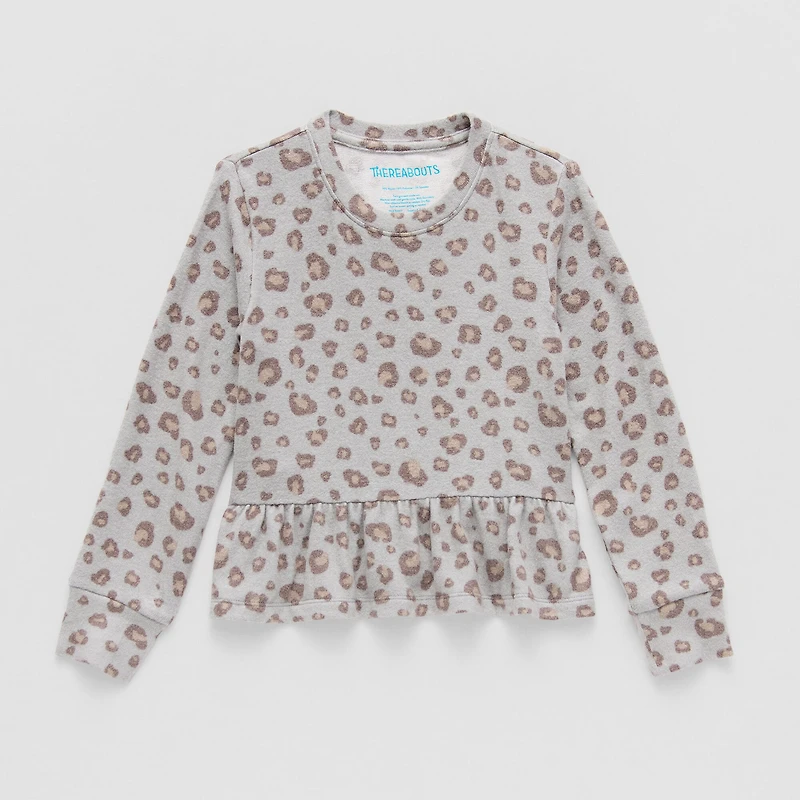 Thereabouts Little Girls Round Neck Long Sleeve Sweatshirt