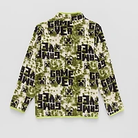 Sherpa Little & Big Kid Boys Mock Neck Long Sleeve Fleece Minecraft Casual Quarter-Zip Pullover