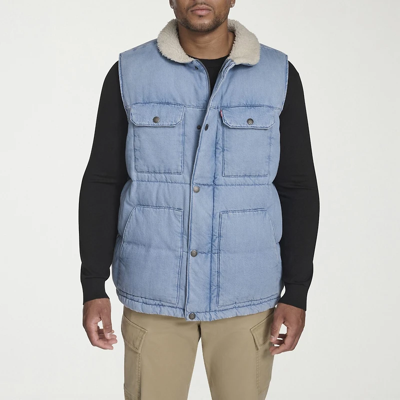 Levi's® Mens Denim Midweight Big and Tall Quilted Vest
