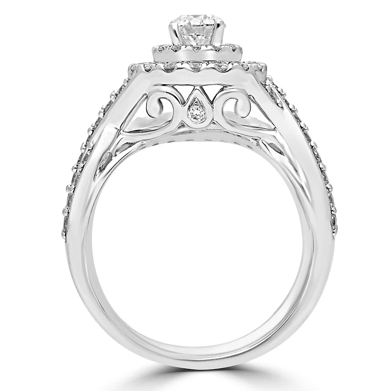 Signature By Modern Bride Womens 1 1/2 CT. T.W. Natural White Diamond 14K Gold Bridal Set