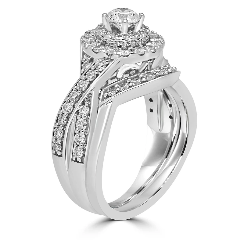 Signature By Modern Bride Womens 1 1/2 CT. T.W. Natural White Diamond 14K Gold Bridal Set