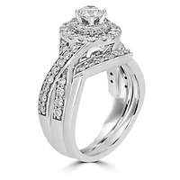 Signature By Modern Bride Womens 1 1/2 CT. T.W. Natural White Diamond 14K Gold Bridal Set