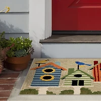 Liora Manne Frontporch Birdhouses Hand Tufted Indoor Outdoor Rectangular Accent Rug