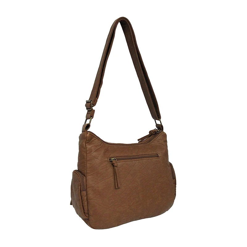 Bueno of California Elephant Large Washed Hobo Crossbody Bag