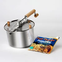 Wabash Valley Farms Stainless Steel Whirley Pop with Real Theater Popping Kit