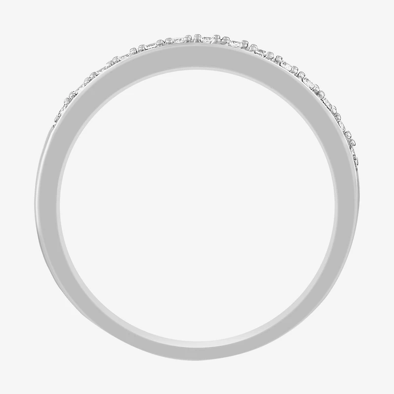 Womens Natural White Diamond 10K Gold Wedding Band