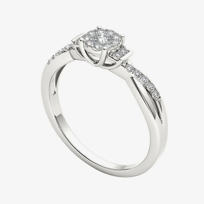 1/4 CT.T.W. Natural Diamond 10K White Gold Engagement Ring