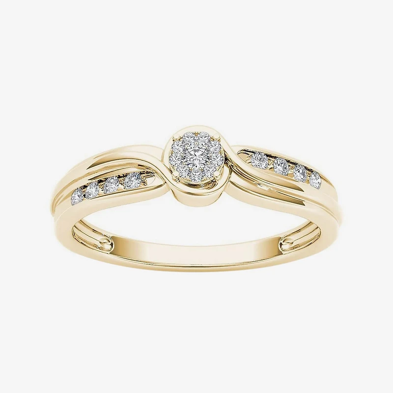 1/10 CT.T.W. Natural Diamond 10K Yellow Gold Engagement Ring