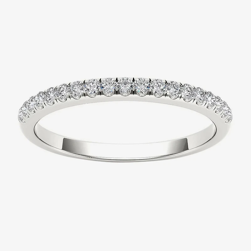 Womens 2MM 1/5 CT. Natural White Diamond 10K Gold Wedding Band