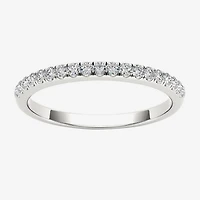 Womens 2MM 1/5 CT. Natural White Diamond 10K Gold Wedding Band