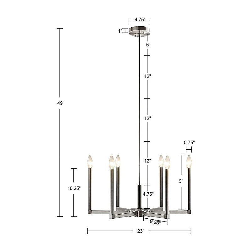 INK+IVY Renzetti 6-Light Candelabra Chandelier