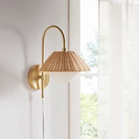 INK+IVY Laguna Rattan Weave Wall Sconce