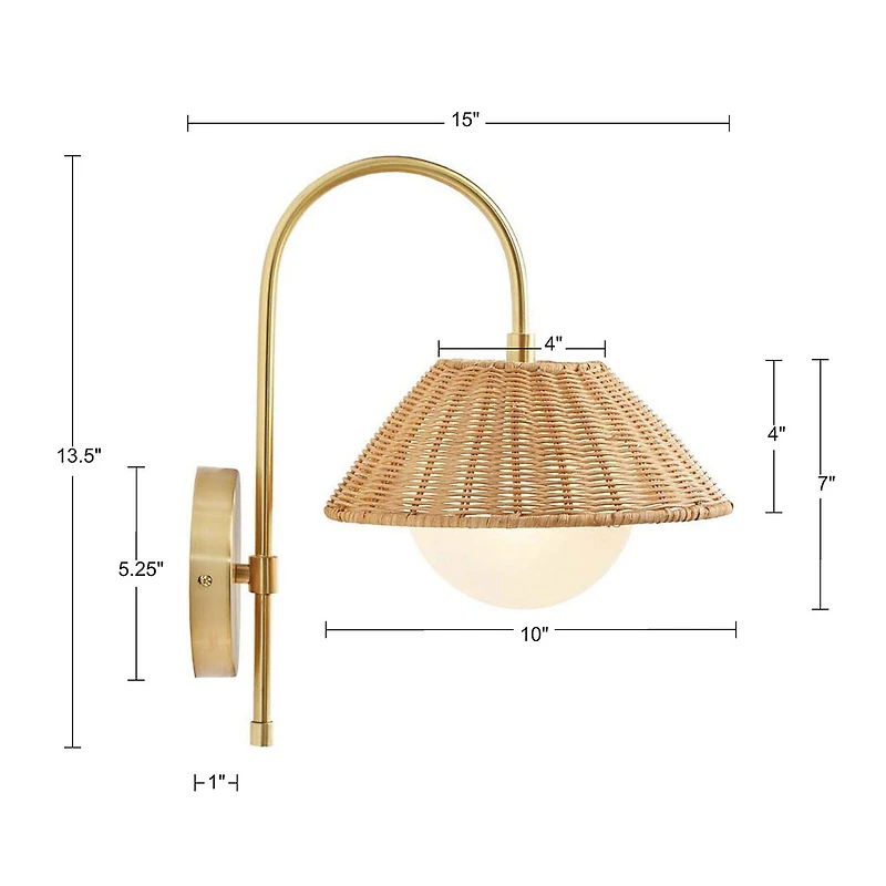 INK+IVY Laguna Rattan Weave Wall Sconce