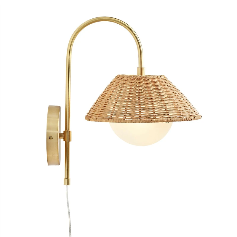 INK+IVY Laguna Rattan Weave Wall Sconce