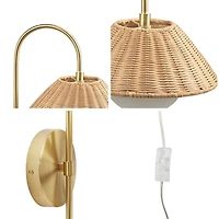 INK+IVY Laguna Rattan Weave Wall Sconce