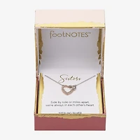 Footnotes Womens Cubic Zirconia Sterling Silver Heart 16 Inch Pendant Necklace