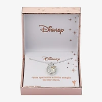 Disney Classics Dancing Womens Cubic Zirconia Pure Silver Over Brass Oval 16 Inch Pendant Necklace
