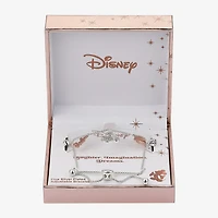 Disney Classics Charm Womens Crystal Heart Mickey Mouse Bolo Bracelet