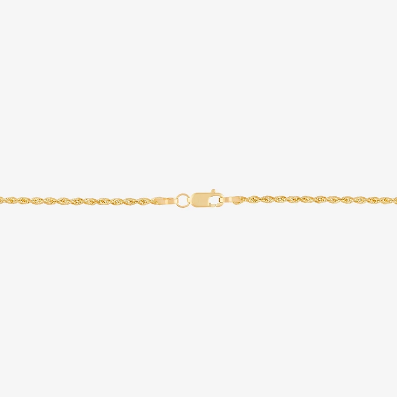 Womens 10K Gold Inch Rope Chain Necklace