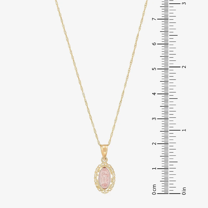 Our Lady Of Guadalupe / Nuestra Senora De Guadalupe Womens 14K Gold 14 Inch Pendant Necklace