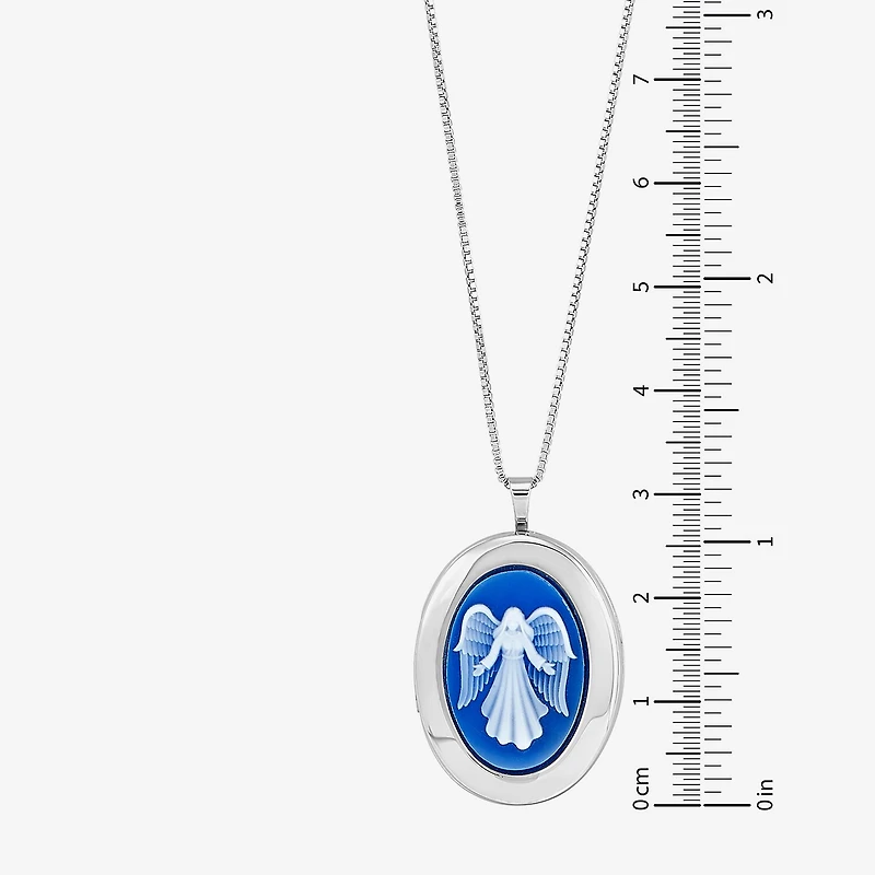 Womens Sterling Silver 18 Inch Locket Necklace