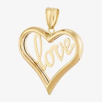 "Love" Womens 14K Gold Heart Pendant