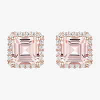 Yes, Please! Lab Created Champagne Sapphire 14K Rose Gold Over Silver 8mm Stud Earrings