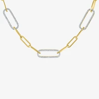 Diamond Addiction (G-H / I1-I2) Womens 1/2 CT. T.W. Lab Grown White Diamond 14K Gold Over Silver Sterling Silver Paperclip 18 Inch Pendant Necklace