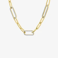 Diamond Addiction (G-H / I1-I2) Womens 1/2 CT. T.W. Lab Grown White Diamond 14K Gold Over Silver Sterling Silver Paperclip 18 Inch Pendant Necklace