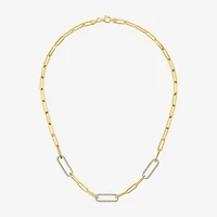 Diamond Addiction (G-H / I1-I2) Womens 1/2 CT. T.W. Lab Grown White Diamond 14K Gold Over Silver Sterling Silver Paperclip 18 Inch Pendant Necklace